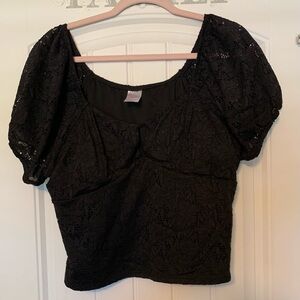 No Boundaries Lace Neck Top Woman